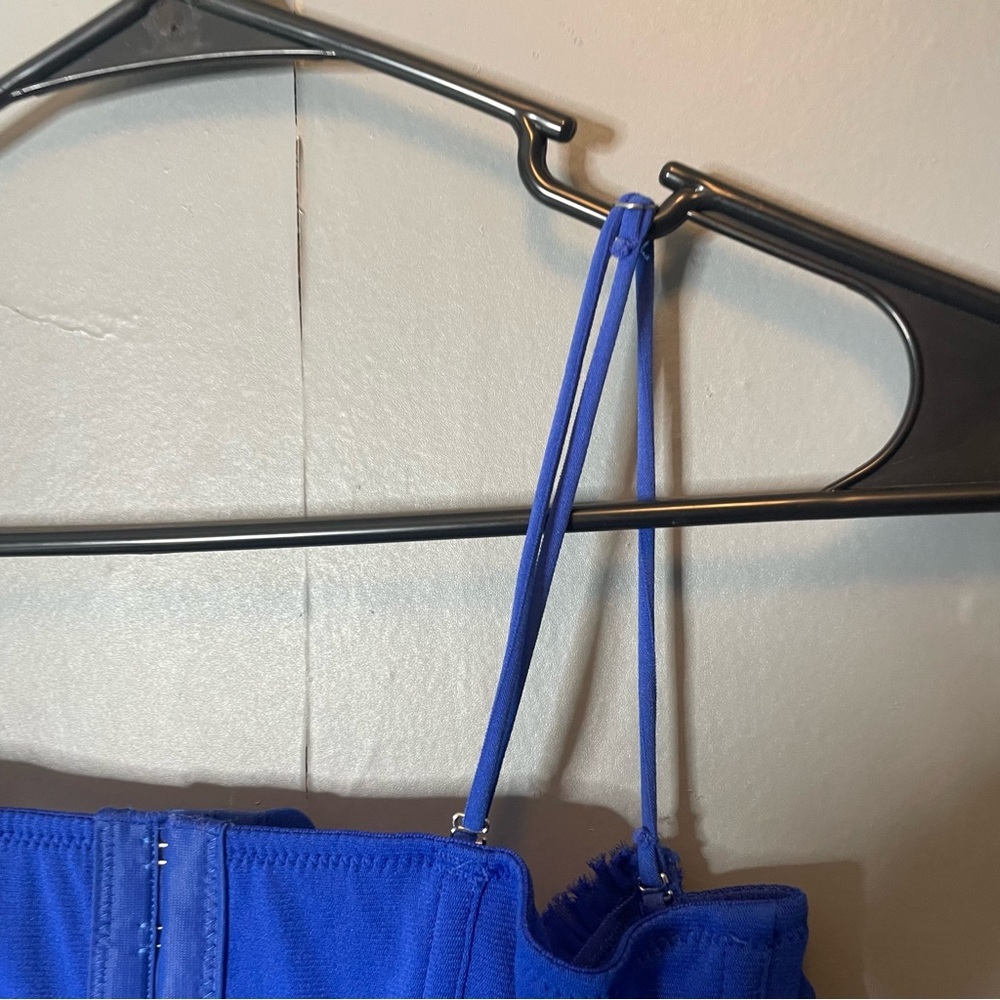 URBAN OUTFITTERS Out From Under BUSTIER CORSET TIE TOP electric blue size medium - Picture 6 of 7